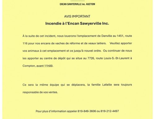 NOUVELLE EMPLACEMENT À LA SUITE DE L’INCENDIE À DANVILLE